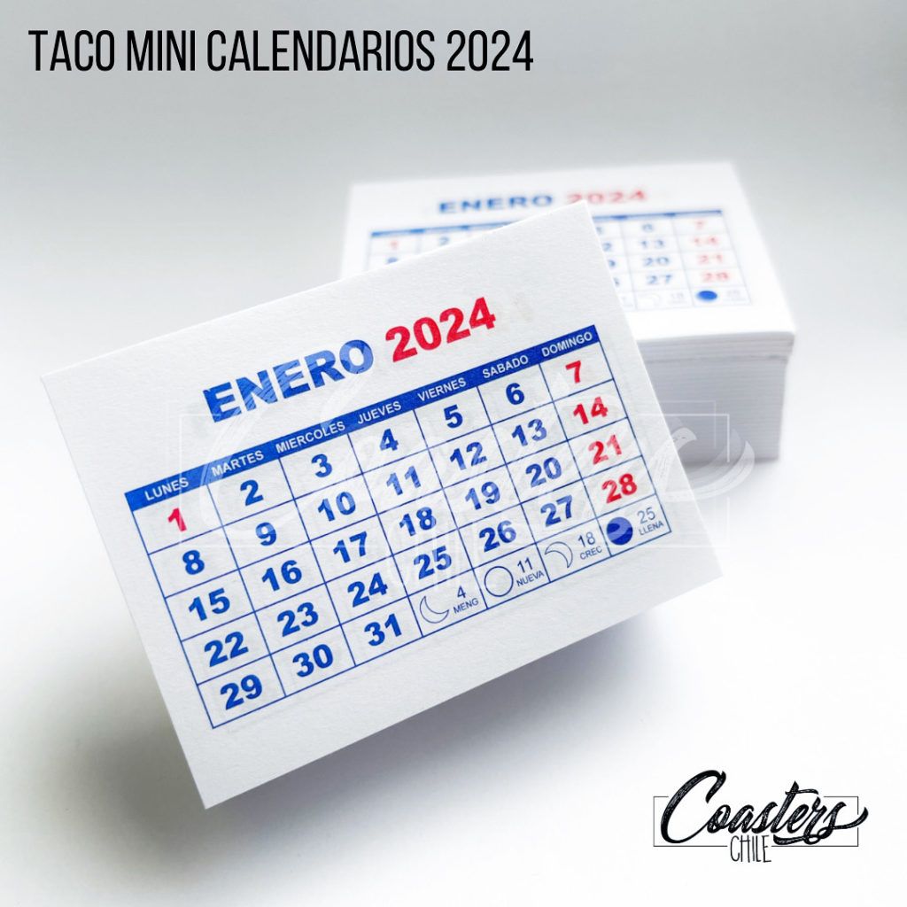 Mini Calendarios 2024 Coasters Chile